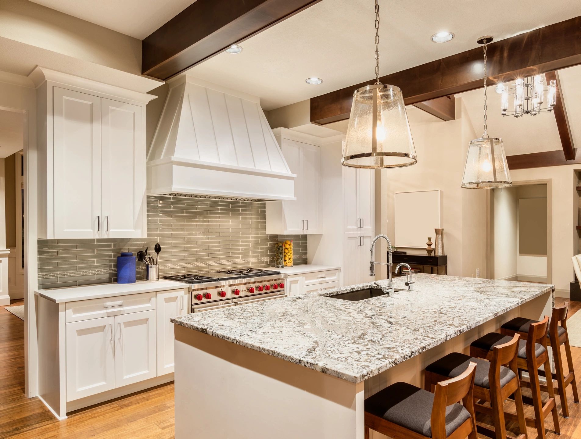 clean countertops in kitchen
