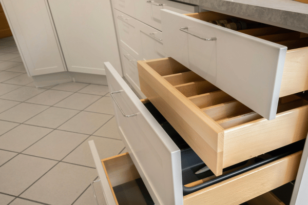 wooden dividers designed for organizing small items.